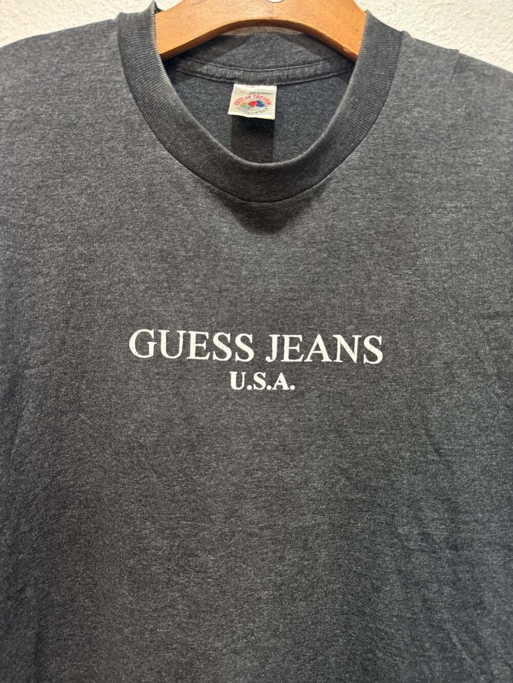 Vintage Guess Jeans U.S.A. Logo T-Shirt Charcoal Grey Size M - Picture 3 of 9